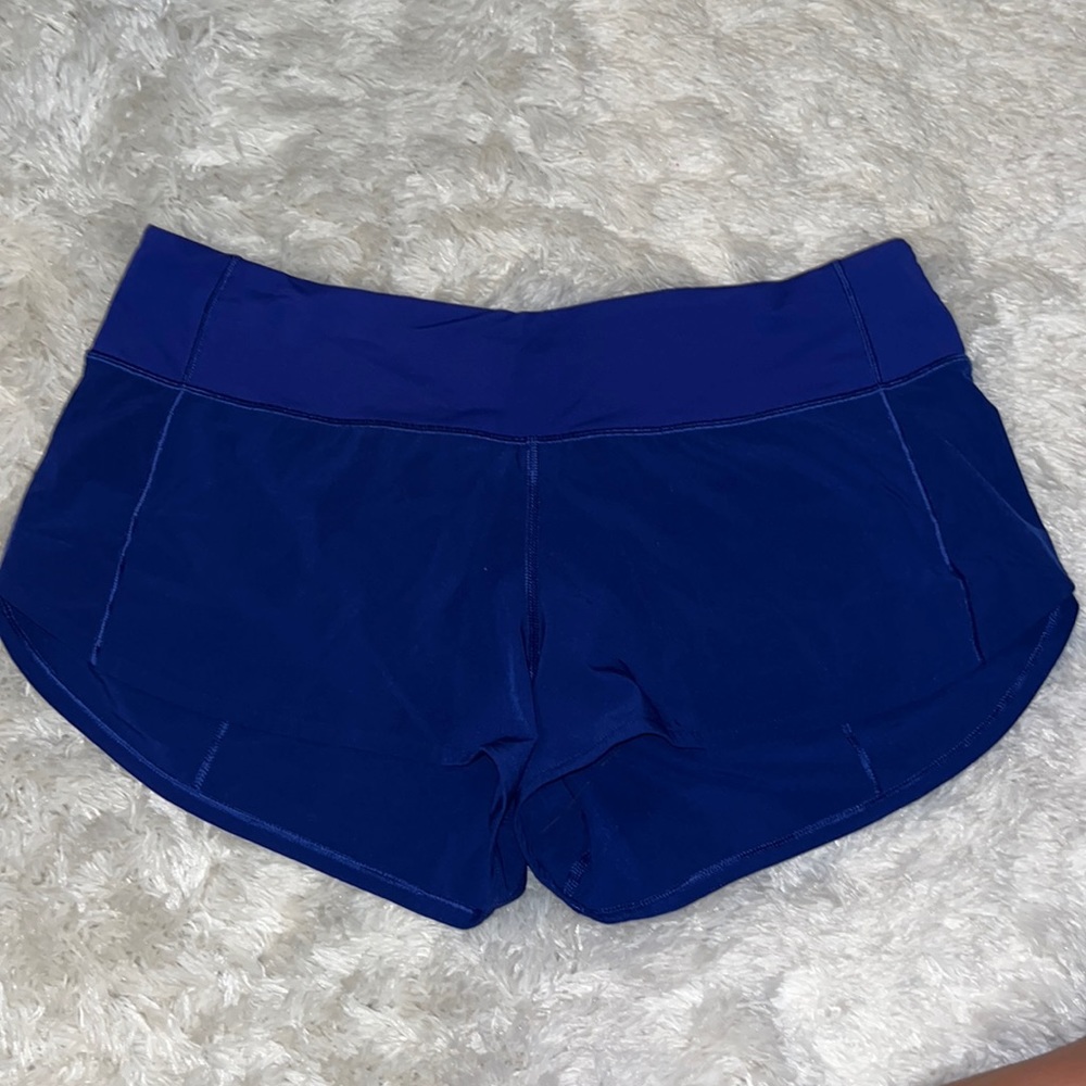 dark blue lululemon running shorts
